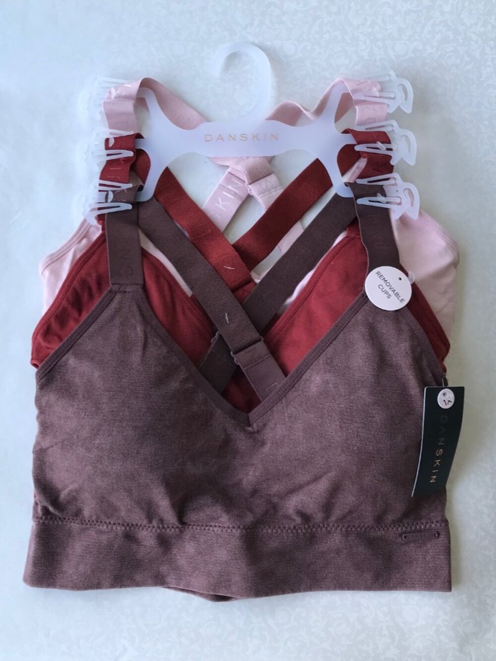 Danskin Intimates Crossback BRAS, Removable Pads, 3-set ,Size : 1XL MSRP: $54